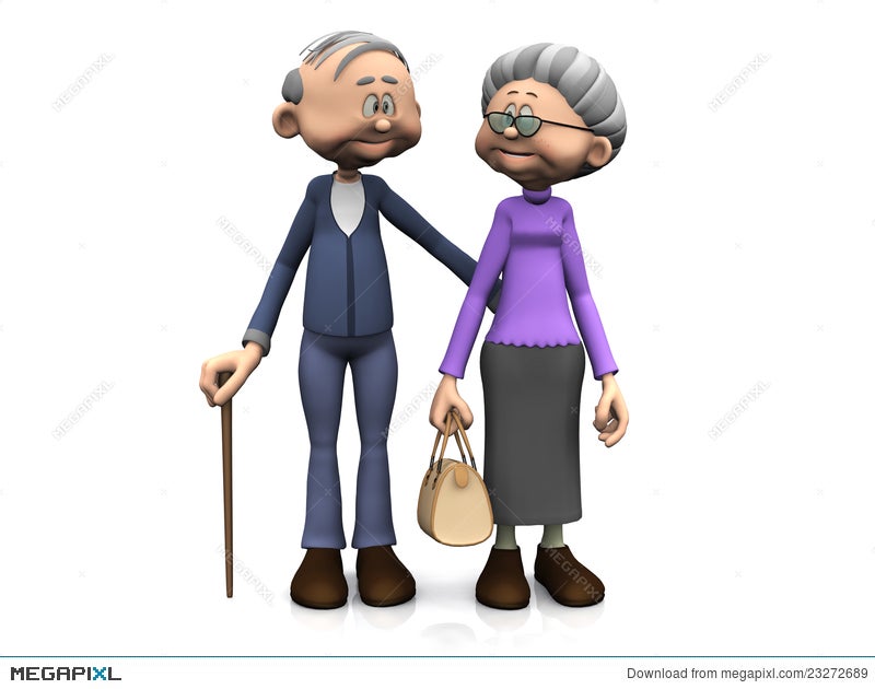 Elderly Cartoon Couple. Illustration 23272689 - Megapixl