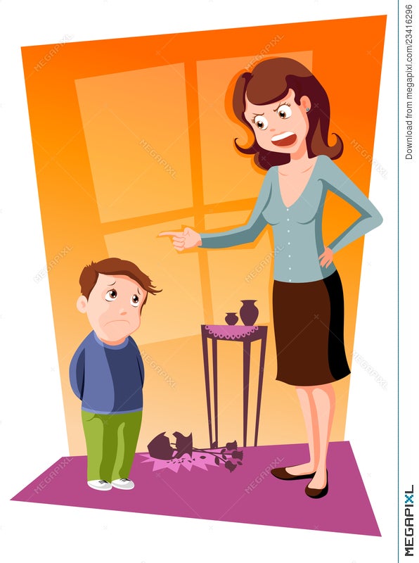 Mother Scolds Her Son Illustration Megapixl