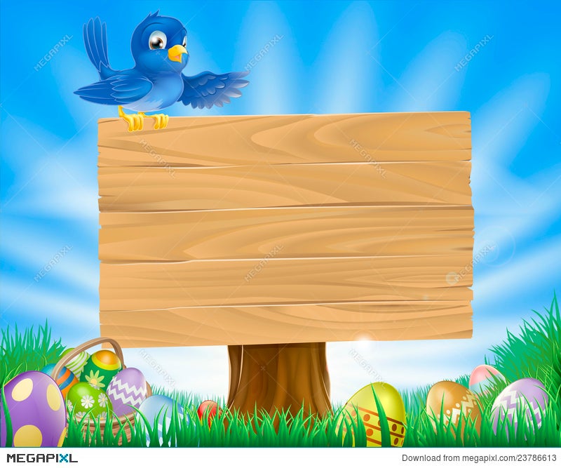 Bluebird Easter Cartoon Background Illustration 23786613 - Megapixl