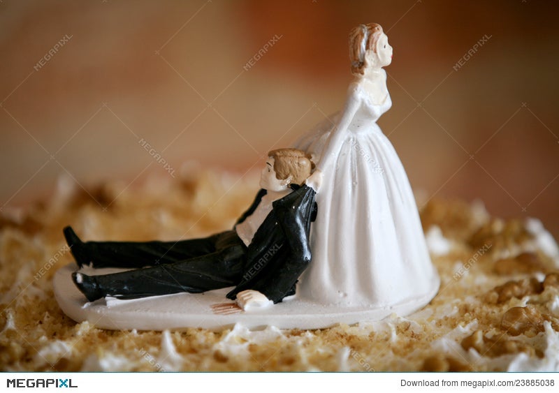 Funny Wedding Couple Cake Ornament Stock Photo 23885038 - Megapixl