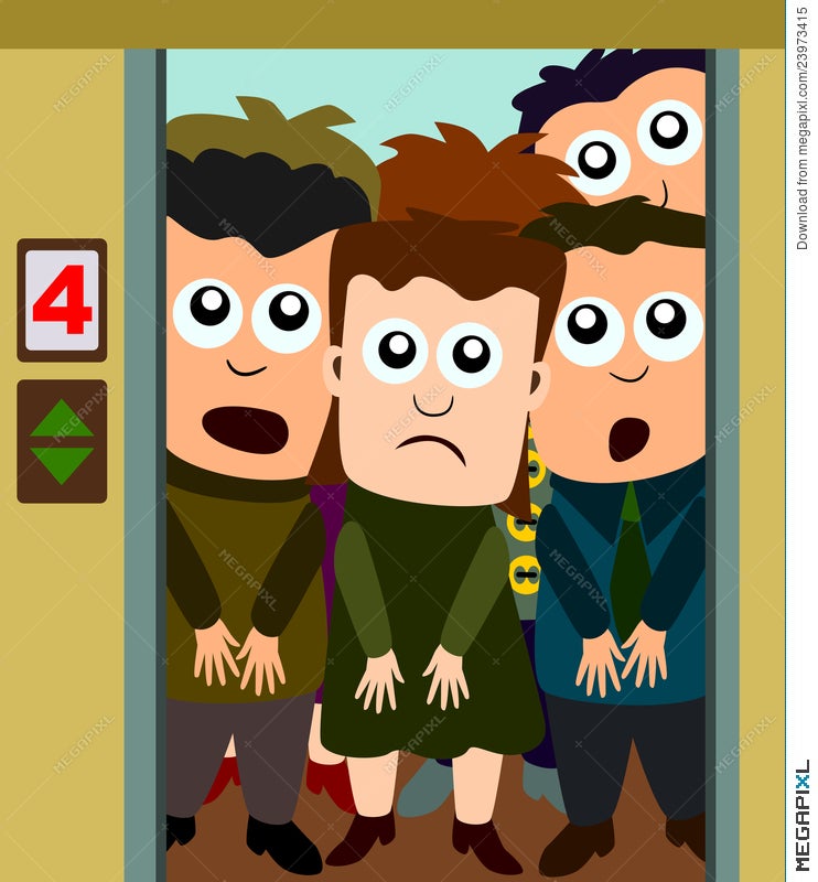 Crowded Elevator Illustration 23973415 - Megapixl