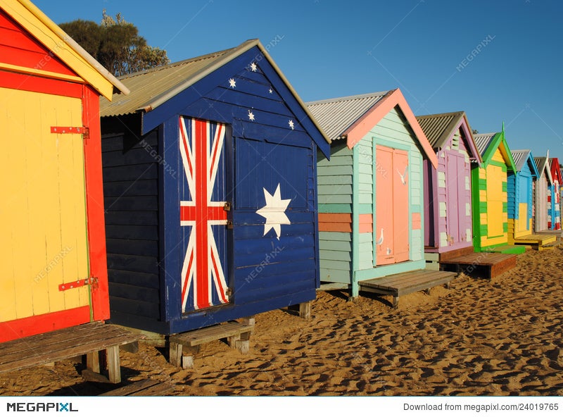 Melbourne Beach Cabins Stock Photo 24019765 Megapixl
