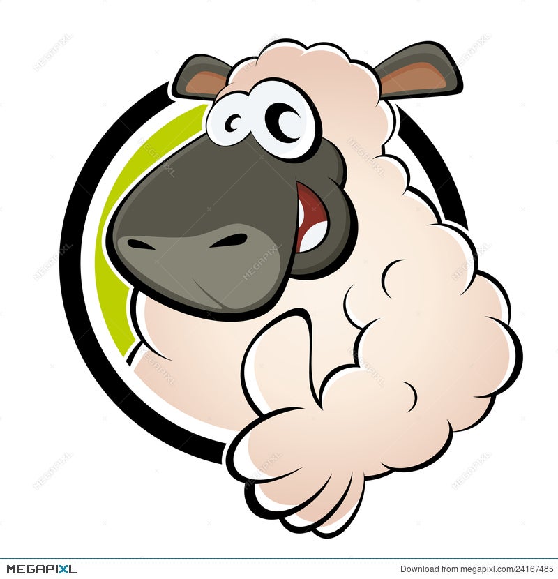 Funny Cartoon Sheep Illustration 24167485 - Megapixl