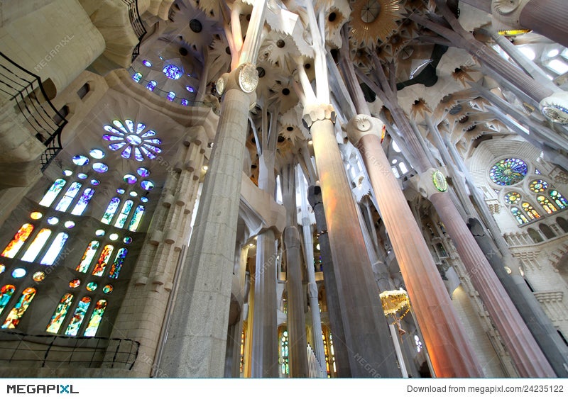 La Sagrada Familia Interior Stock Photo 24235122 Megapixl