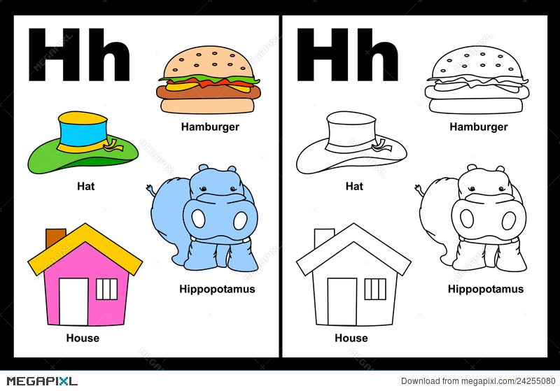letter h worksheet illustration 24255080 megapixl