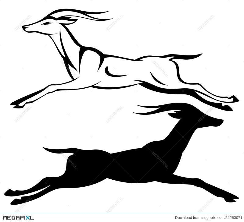 Gazelle Running Vector Illustration 24263071 - Megapixl