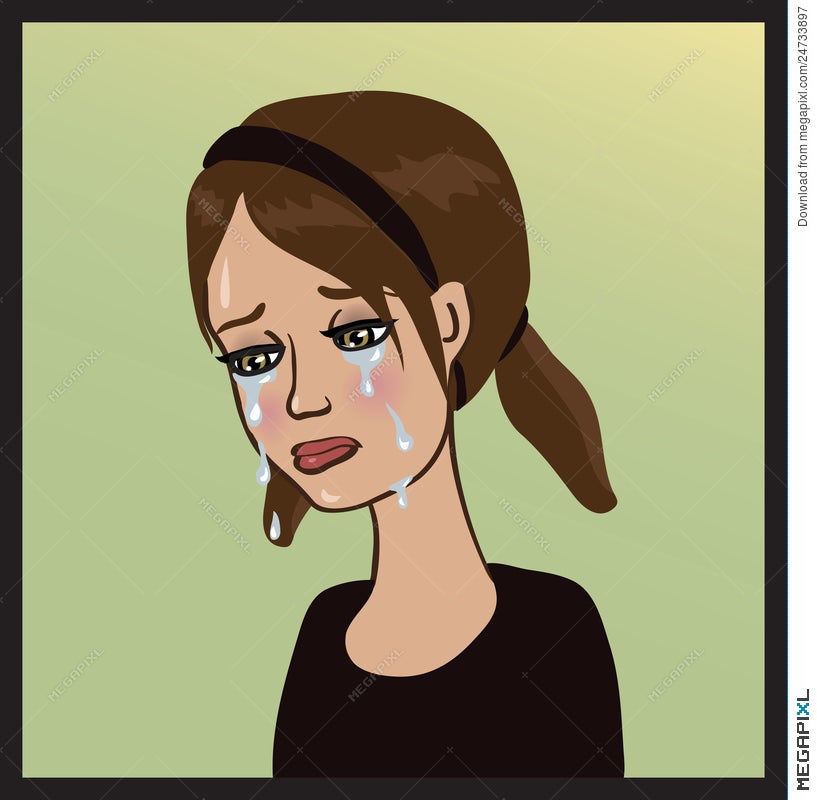 Crying Woman Clipart Black