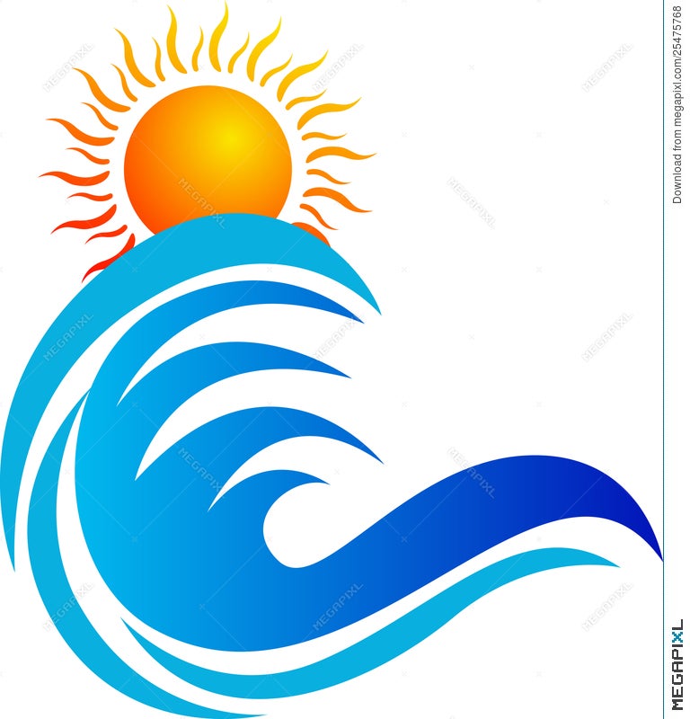 Wave And Sun Logo Illustration 25475768 Megapixl