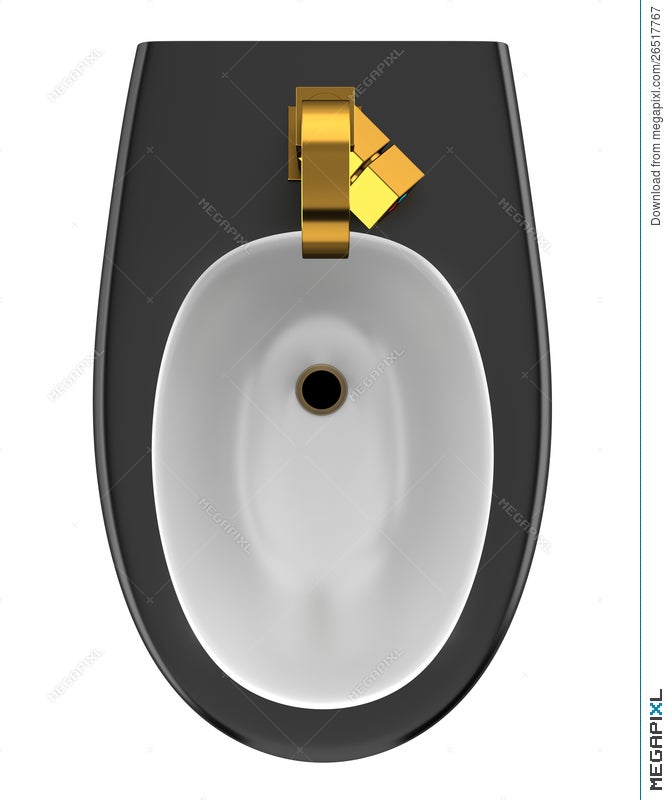Top View Of Black Bidet Isolated On White Illustration 26517767