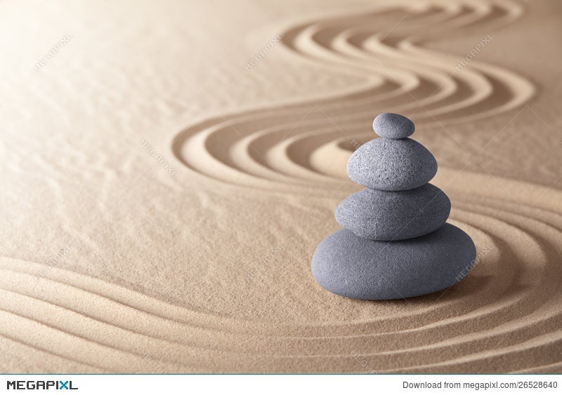 Zen Meditation Garden Balance Stones Stock Photo Megapixl