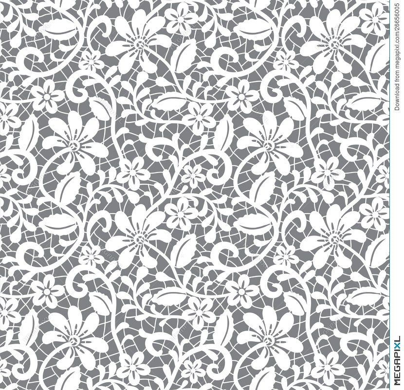 Lace Seamless Vintage Floral Wallpaper Royalty Free SVG, Cliparts
