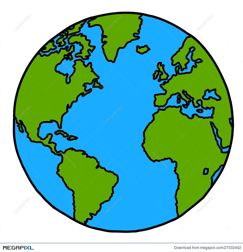 Planet Earth Cartoon. Illustration 27032442 - Megapixl