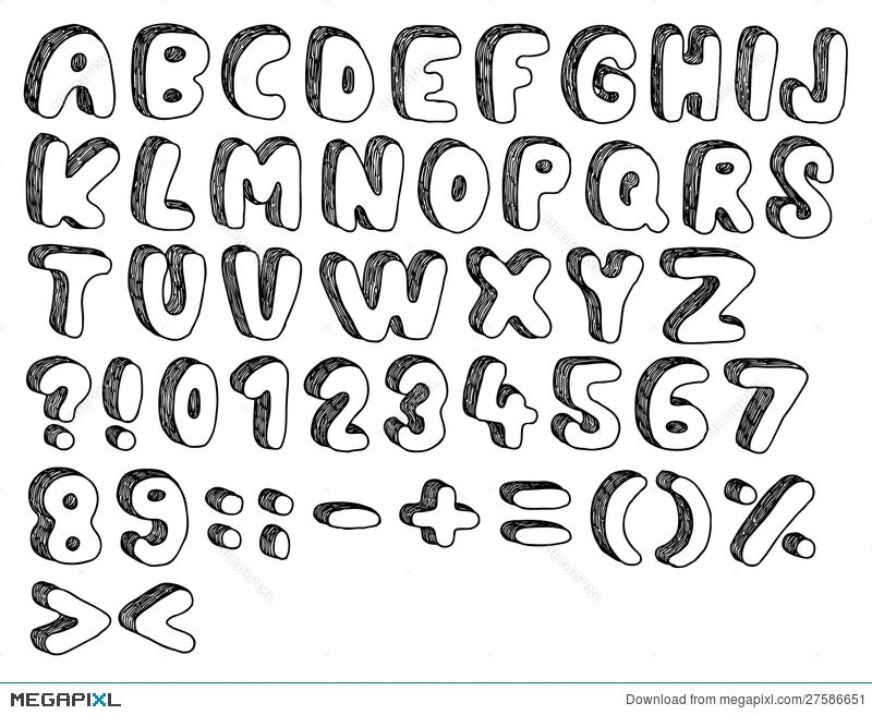 Doodle Font Illustration 27586651 - Megapixl