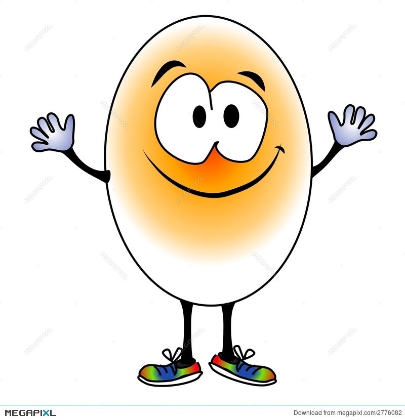 Smiling Egg Cartoon Character Illustration 2776082 - Megapixl