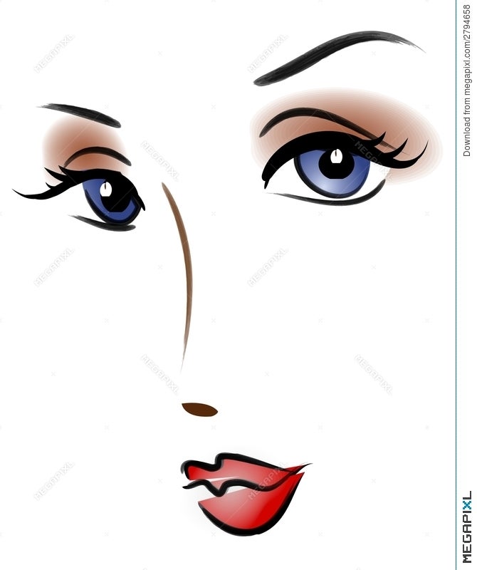 Beautiful Woman Cartoon Face Illustration 2794658 - Megapixl
