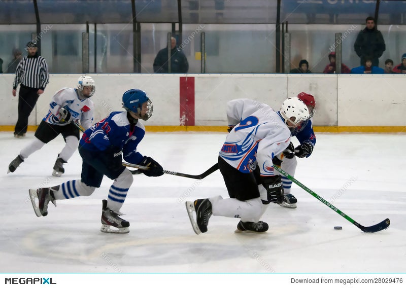 Collage About Ice Hockey Players In Action