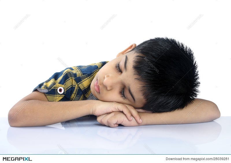 Indian School Boy Sleeping On Desk Stock Photo 28039281 Megapixl