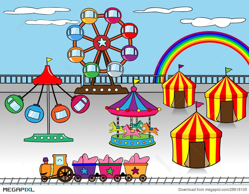 Amusement Park Illustration 28618105 - Megapixl