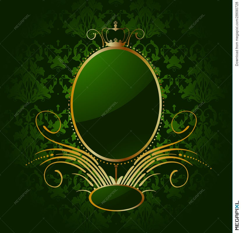Royal Green Background With Golden Frame. Vector Illustration 28690728 -  Megapixl