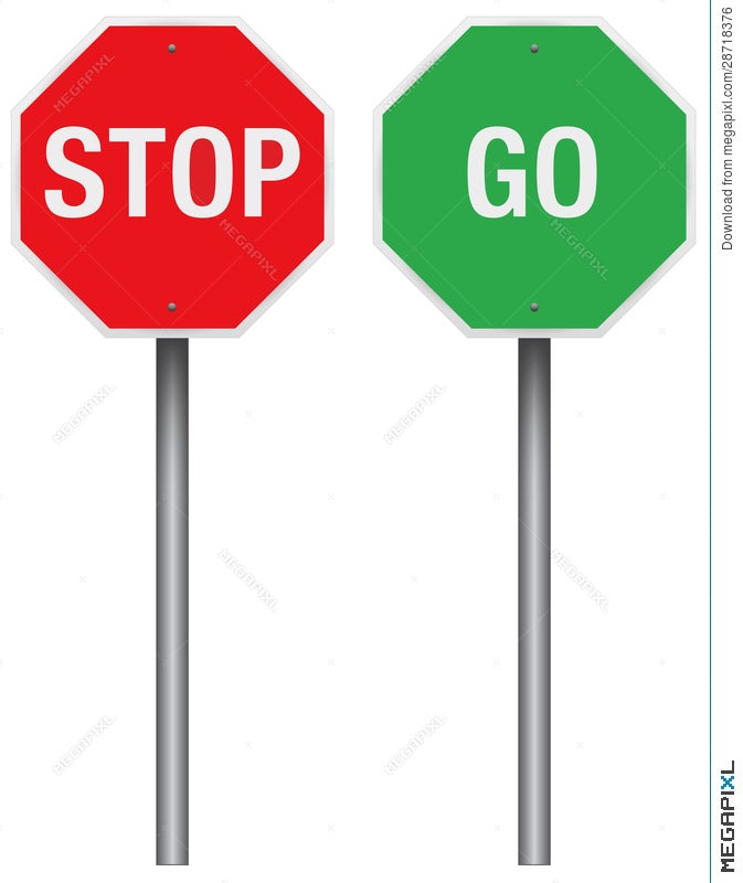 stop and go signs illustration 28718376 megapixl