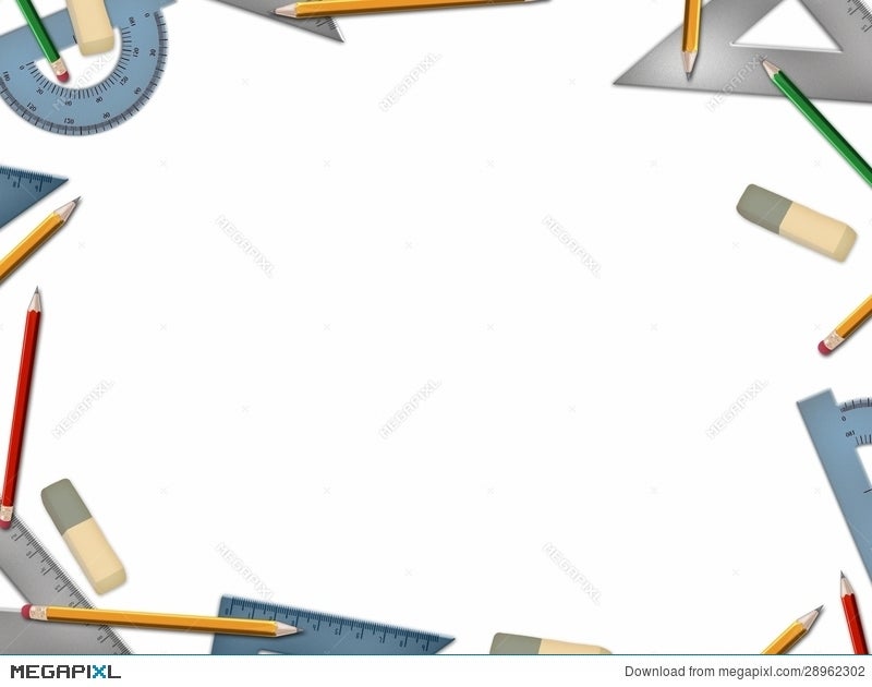 School Math Tools On White Background Illustration 28962302 - Megapixl