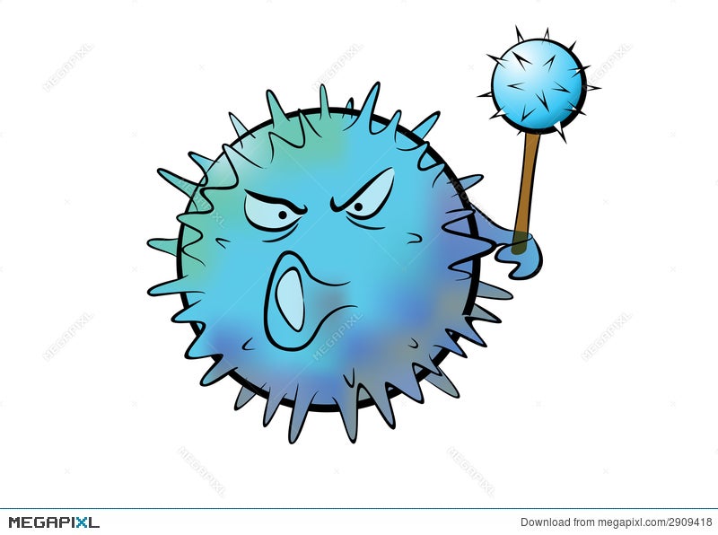 Virus Cartoon Angry Cute Funny Illustration 2909418 Megapixl