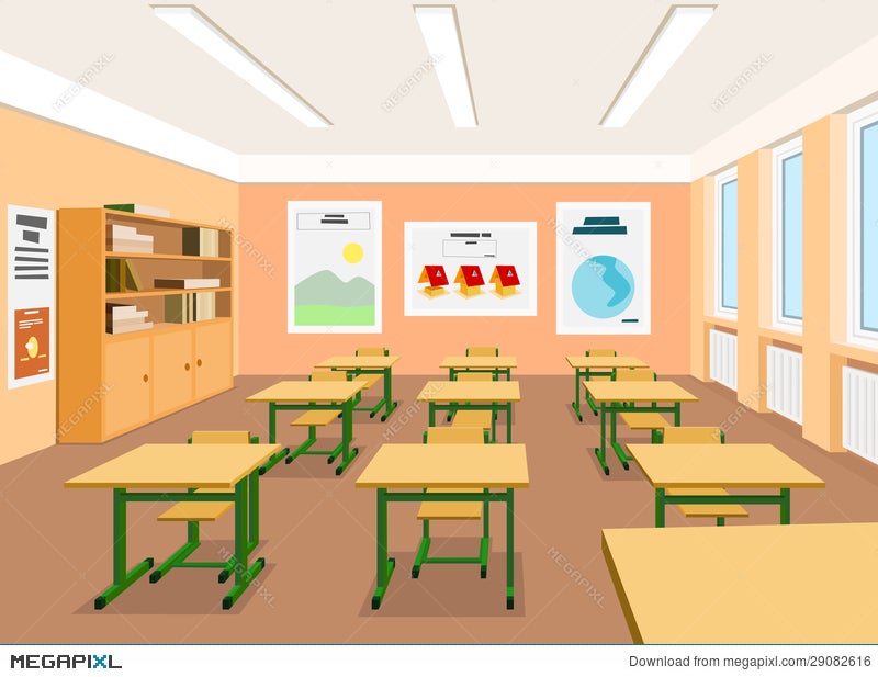 Illustration Of An Empty Classroom Illustration 29082616 - Megapixl
