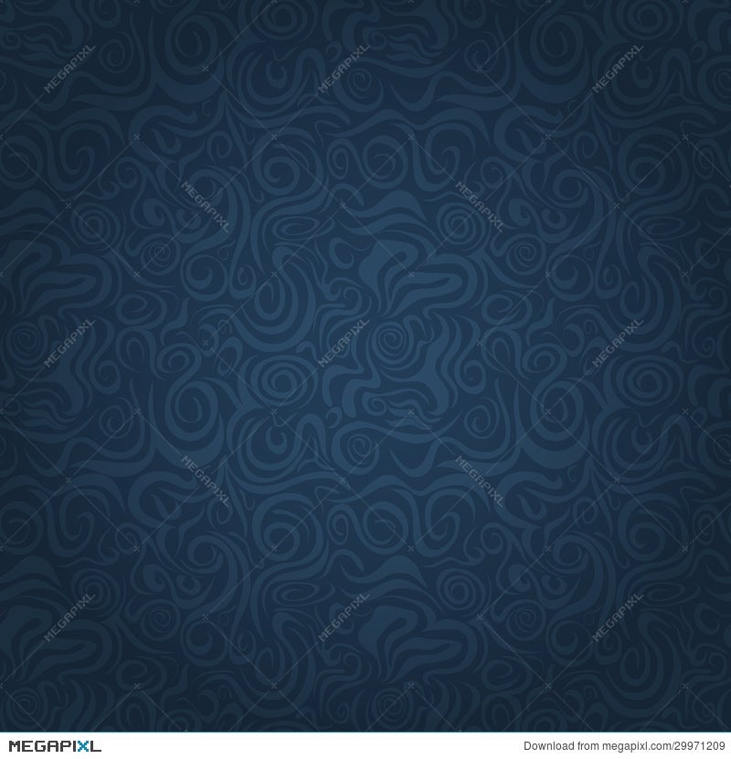 Abstract Dark Blue Faded Waving Swirl Seamless Background