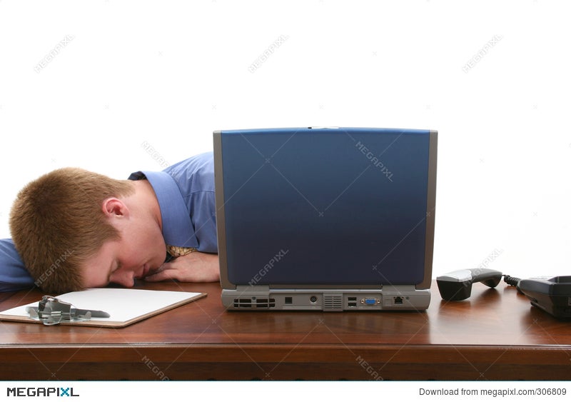 Young Man Asleep At Desk Stock Photo 306809 Megapixl