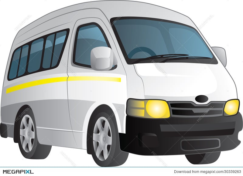 White Minibus Taxi Illustration 30339263 - Megapixl