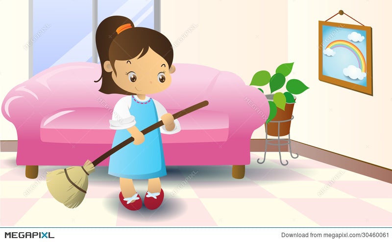 Sweeping The Floor Illustration 30460061 Megapixl
