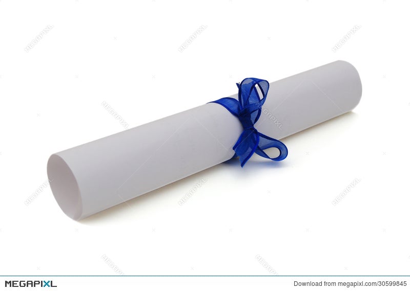 Premium Photo  Diploma, scroll of paper with red bow isolated on white  background.