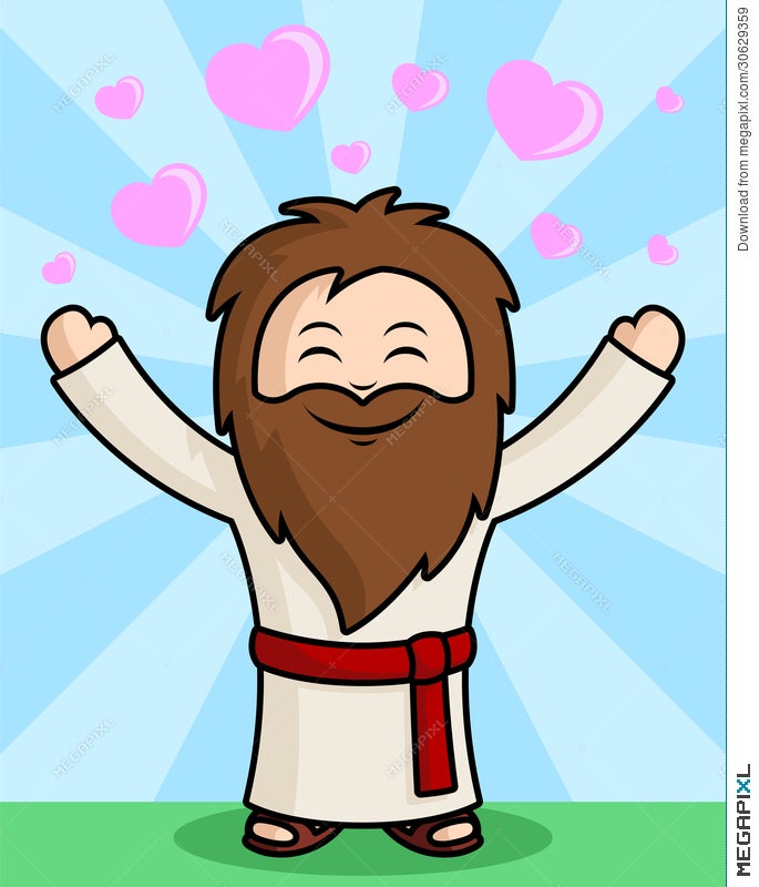 Cute Jesus Character Spreading The Love Illustration 30629359 - Megapixl
