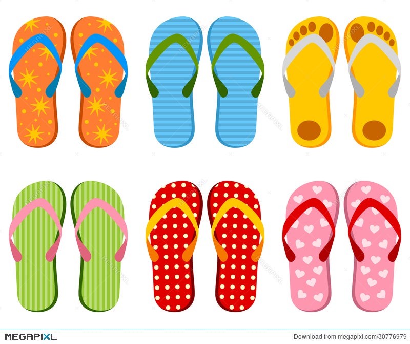 colorful flip flops