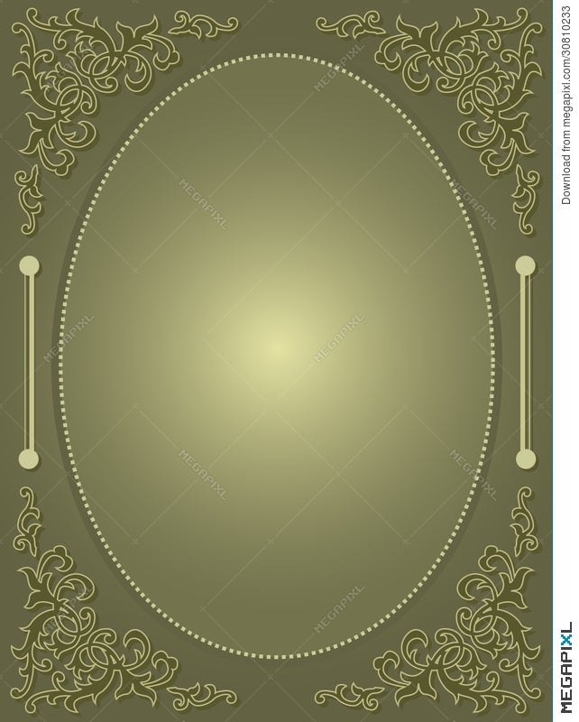 Wedding Invitation With Green Ornamental Frame / C Illustration 30810233 -  Megapixl