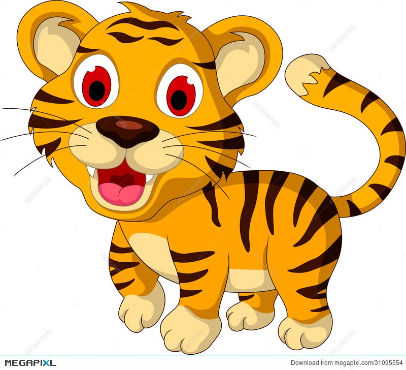 Cute Baby Tiger Walking Illustration 31095554 - Megapixl