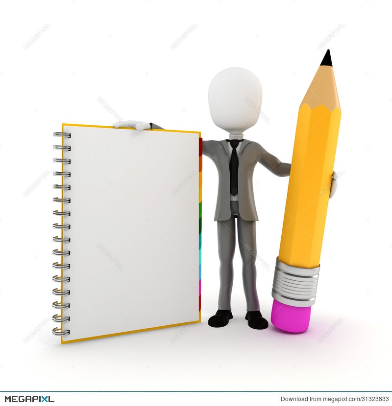 man pad pencil clipart