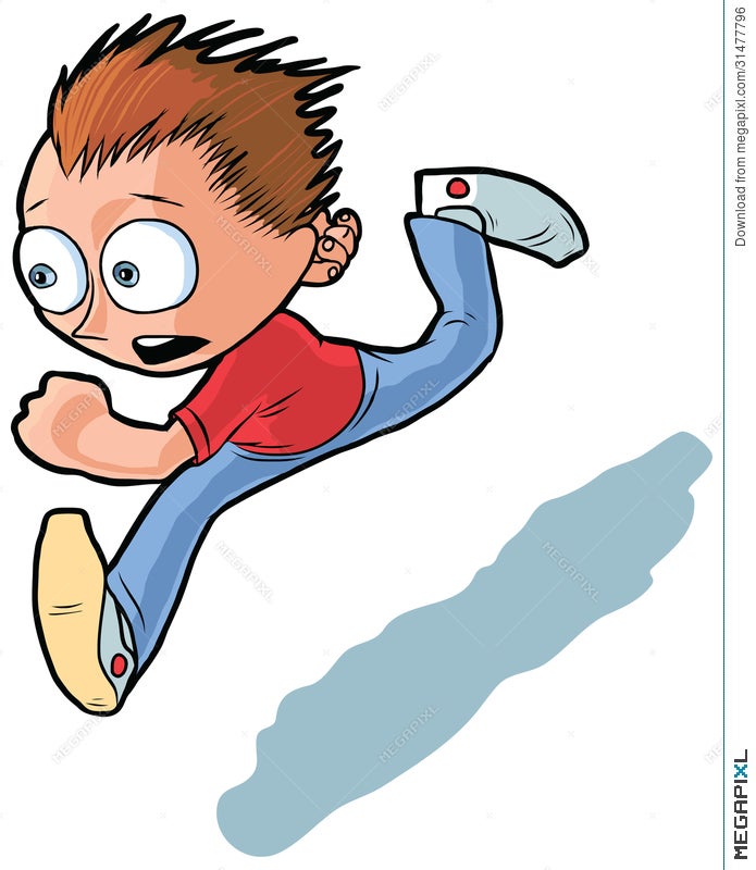Running Boy Vector Cartoon Illustration 31477796 - Megapixl