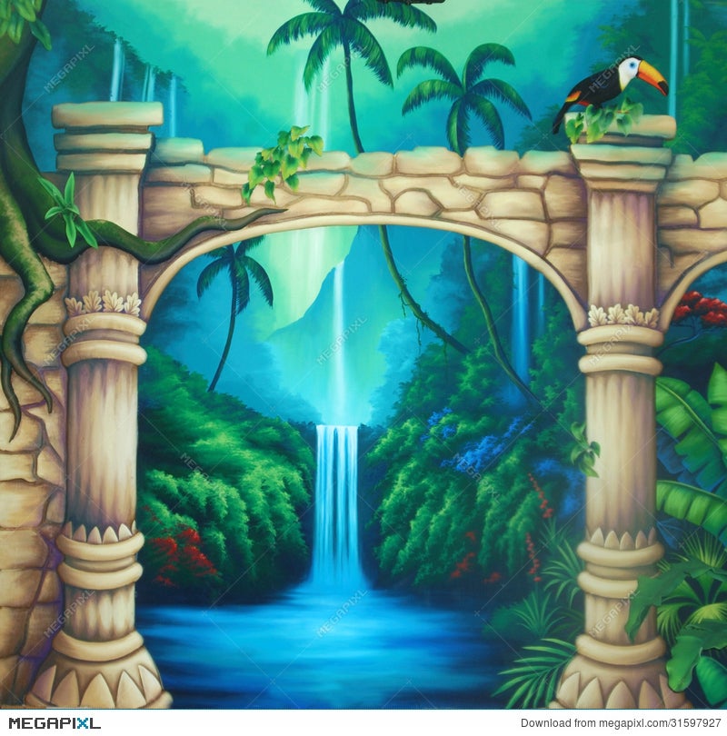 Ancient Temple Background Illustration 31597927 - Megapixl