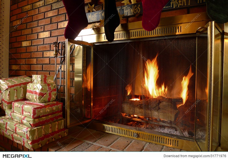 Cozy Warm Fireplace Fire Stock Photo 31771976 Megapixl