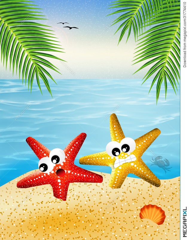 Starfish Cartoon Illustration 31774410 - Megapixl