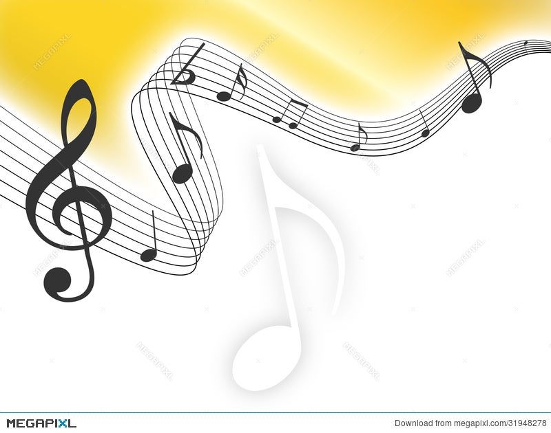 Gold Music Notes Background Illustration 31948278 - Megapixl