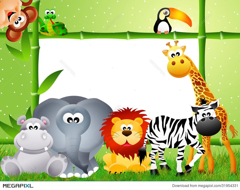 Safari Animal Cartoon Illustration 31954331 - Megapixl