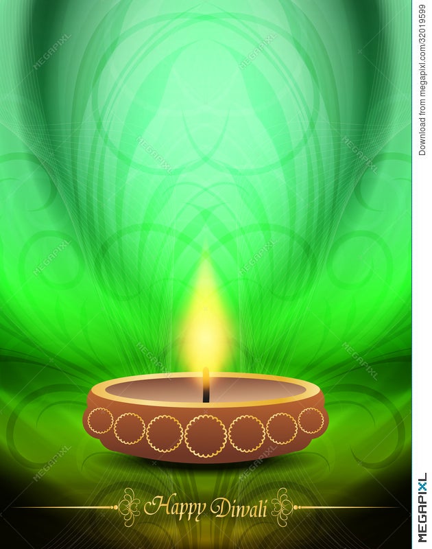 Elegant Background Design For Diwali Festival With Illustration 32019599 -  Megapixl