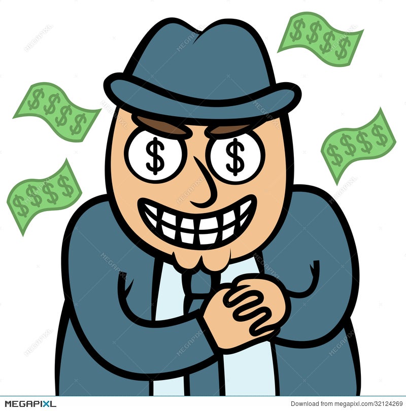 Evil Money Hungry Man In Suit Illustration 32124269 - Megapixl