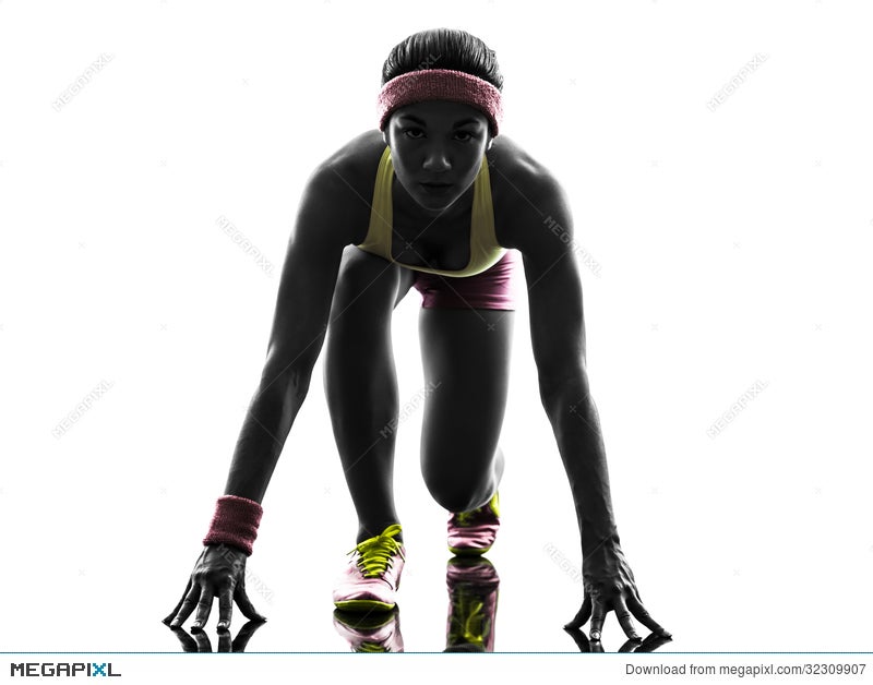 sprinter blocks silhouette