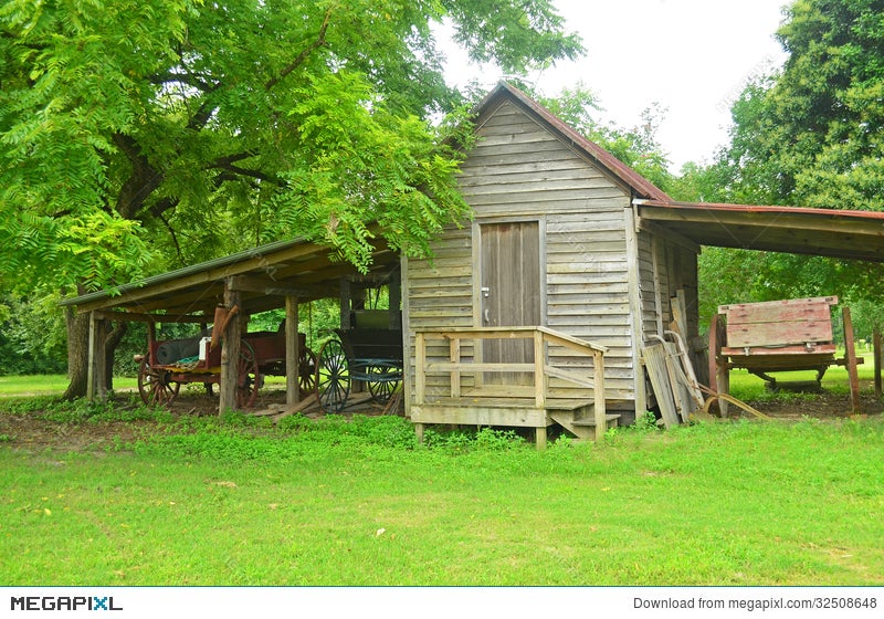 Old Wood Shed Antique Wagons Horse Carriage Stock Photo 32508648