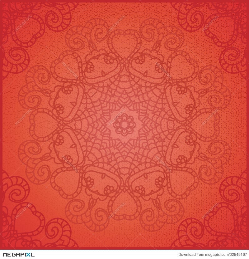 Lace Pattern Background With Indian Ornament Illustration 32549187 -  Megapixl