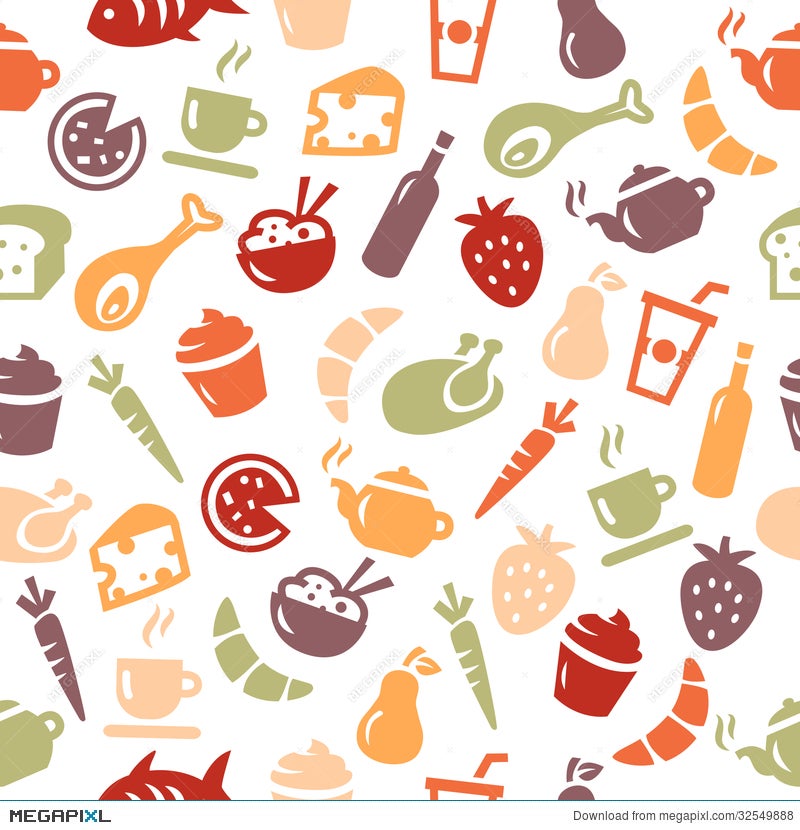 Food Seamless Pattern Illustration 32549888 Megapixl