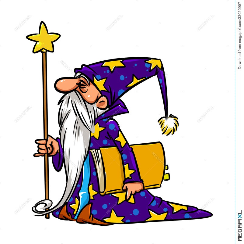 Magician Wizard Cartoon Illustration Illustration 33030907 - Megapixl